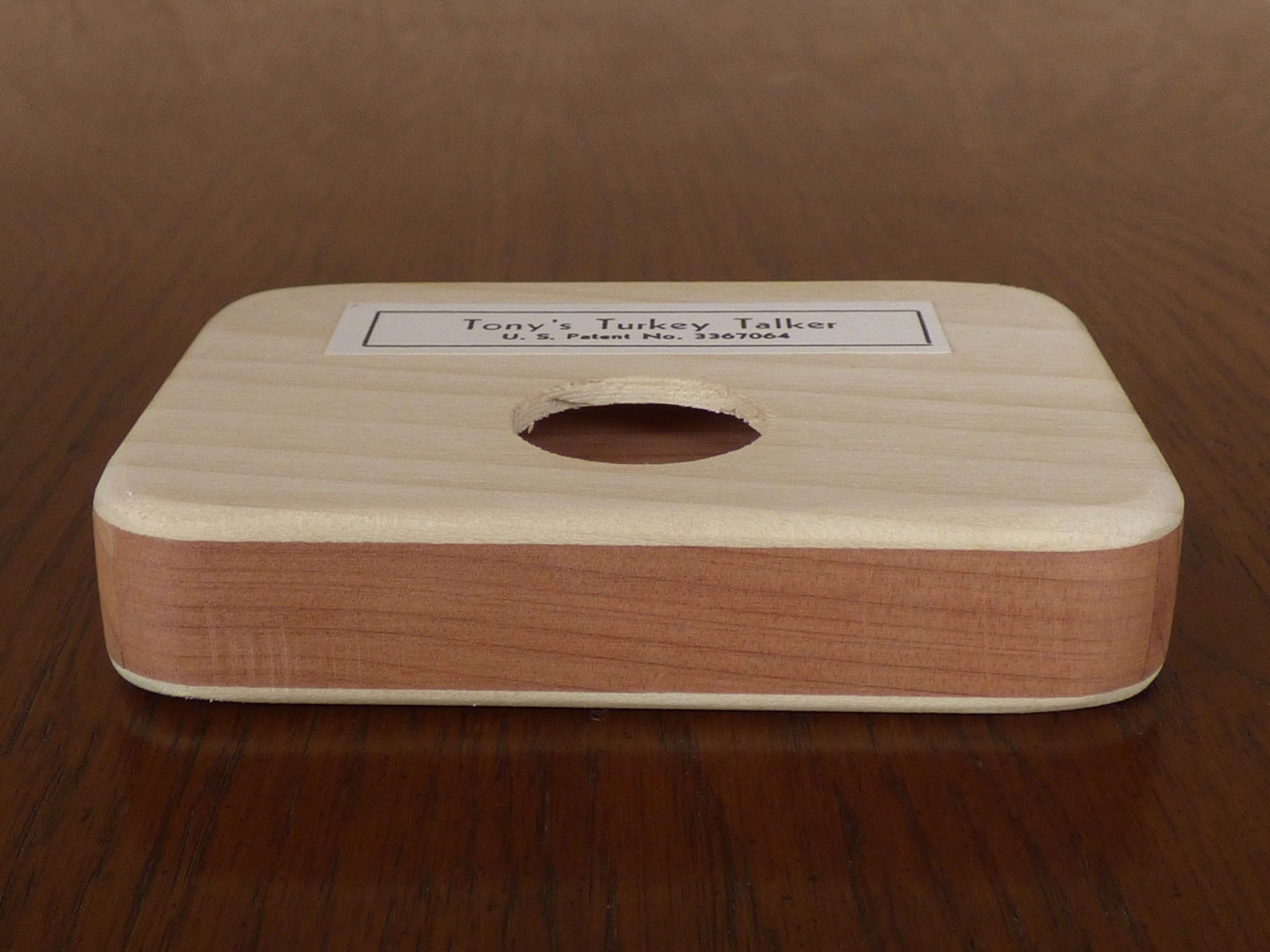 Made from cedar and poplar. Tony's Turkey Talker.
